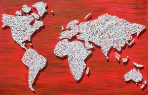 WORLD MAP - STRING ART