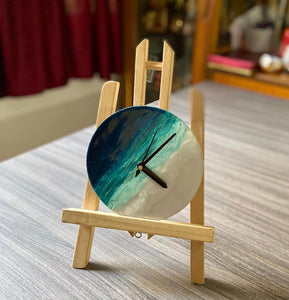 Resin Art Clock with Stand
